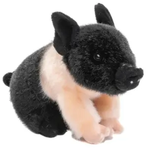 Uni Toys D93422R Saddleback Pig/Piglet Black and Pink 15cm Sitting Soft Toy