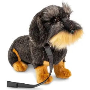 Uni Toys K20175R Wire-Haired Dachshund Dog Sitting WITH LEASH
