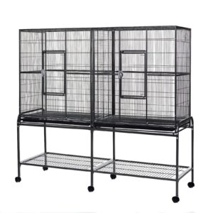 Bird Flight Cage 165cm - Elegance Large Double Metal Cage | Little Friends