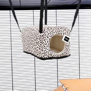 Pet Rat Chinchilla Cuddle Up Igloo - Cheetah Print | Little Friends