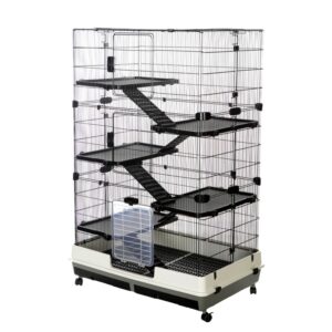 Rat, Chinchilla & Ferret Cage 100cm – Windsor 5-Level Grey/White | Little Friends