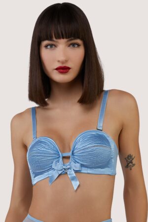 Dorothy Baby Blue Diamanté Overwired Bra | UK 34DD | Bettie Page Lingerie