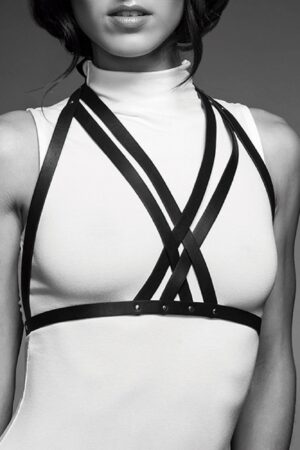 Maze Black Halter Harness Bra | UK One | Bijoux Indiscrets