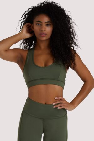 Eco Dusty Olive Racer Back Bra | UK 16 | Wolf & Whistle