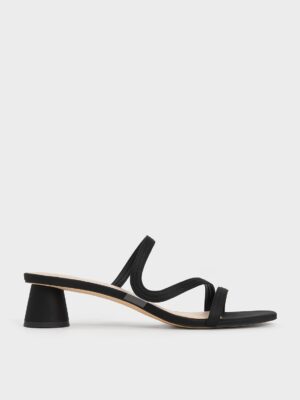 Charles & Keith - Arden Satin Wavy Strap Mules