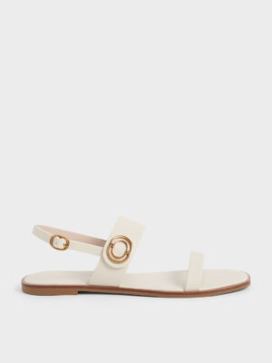Charles & Keith - Metallic Accent Back Strap Sandals