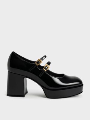 Charles & Keith - Jaylin Patent Block Heel Mary Janes