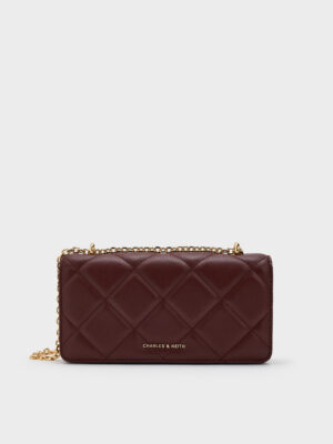 Charles & Keith - Paffuto Quilted Chain-Handle Long Wallet