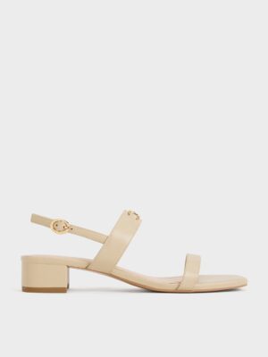 Charles & Keith - Trifina Metallic-Accent Slingback Sandals