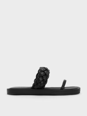 Charles & Keith - Braided-Strap Flatform Sandals