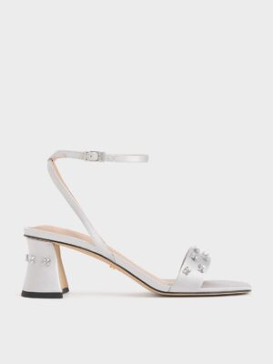 Charles & Keith - Recycled Polyester Beaded Heeled Sandals