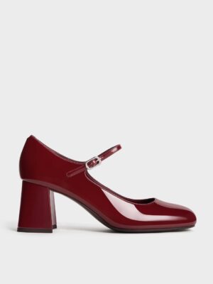 Charles & Keith - Patent Block-Heel Mary Jane Pumps