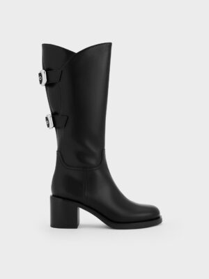 Charles & Keith - Masei Grommet-Strap Knee-High Boots