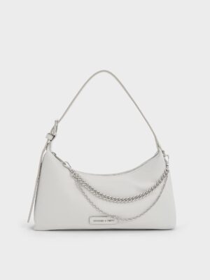 Charles & Keith - Nylon Chain-Link Trapeze Shoulder Bag