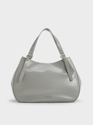 Charles & Keith - Buckle-Strap Slouchy Tote Bag