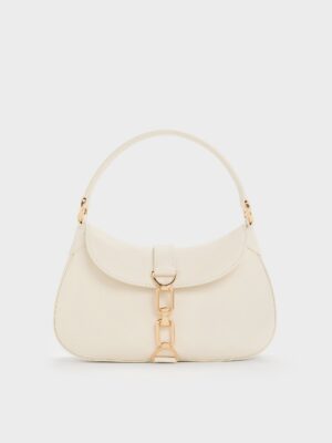 Charles & Keith - Agatha Chain-Accent Hobo Bag