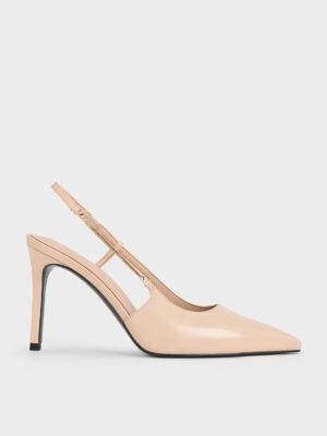 Charles & Keith - Chain-Strap Pointed-Toe Slingback Pumps