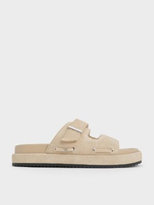 Charles & Keith - Kori Suede Slide Sandals