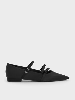 Charles & Keith - Jessy Recycled Polyester Bow Pointed-Toe Flats