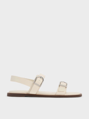Charles & Keith - Double Buckle-Strap Slingback Sandals