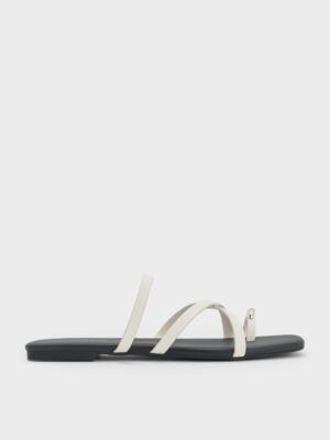 Charles & Keith - Metallic-Accent Strappy Toe-Ring Sandals