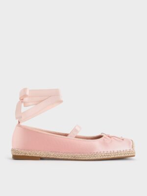 Charles & Keith - Bernadine Recycled Polyester Tie-Around Espadrille Flats