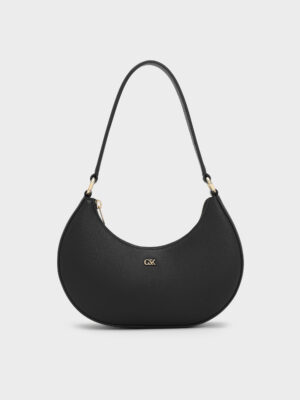 Charles & Keith - Leather Crescent Hobo Bag