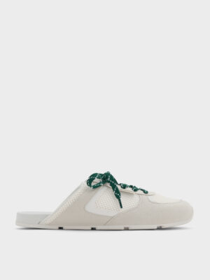 Charles & Keith - Mesh Patterned-Lace Slip-On Sneakers