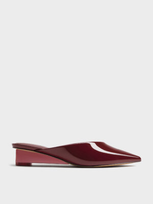 Charles & Keith - Patent Translucent-Heel Wedge Mules
