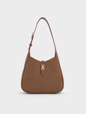 Charles & Keith - Mini Adalyn Recycled Suede Hobo Bag