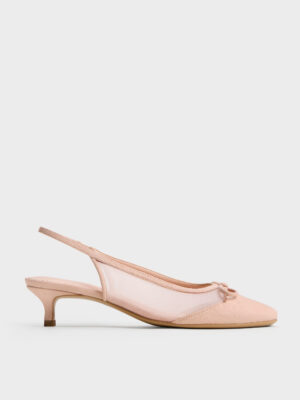 Charles & Keith - Mulligan Mesh Bow Slingback Pumps