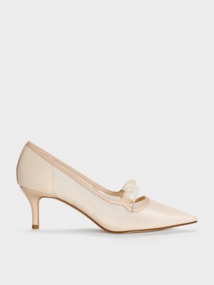 Charles & Keith - Venetia Mesh Bow Pointed Pumps