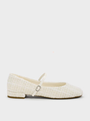 Charles & Keith - Gertrude Tweed Round-Toe Mary Janes