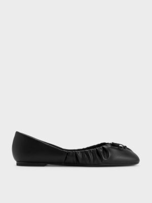 Charles & Keith - Ruched Bow Ballet Flats