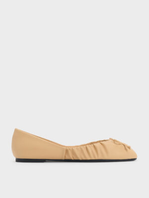 Charles & Keith - Ruched Bow Ballet Flats