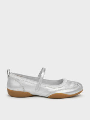 Charles & Keith - Louise Lace-Trim Mary Jane Sneakers