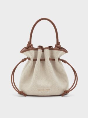 Charles & Keith - Sammie Canvas Drawstring Bucket Bag
