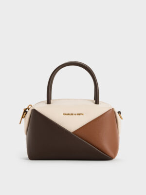 Charles & Keith - Midori Colourblock Geometric Bowling Bag