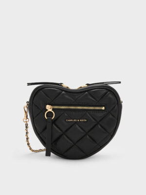 Charles & Keith - Paffuto Quilted Heart Crossbody Bag
