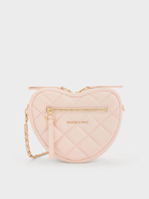 Charles & Keith - Paffuto Quilted Heart Crossbody Bag