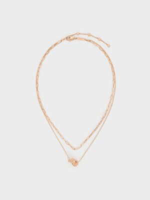 Charles & Keith - Sable Rope-Knot Double-Chain Necklace