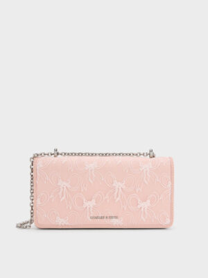 Charles & Keith - Paffuto Embroidered-Mesh Wallet On Chain