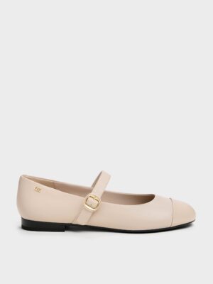Charles & Keith - Leather Cap-Toe Mary Janes