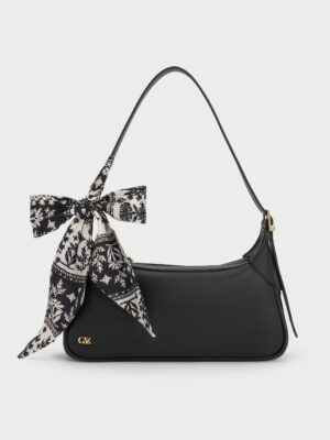 Charles & Keith - Cerese Leather Scarf-Handle Shoulder Bag