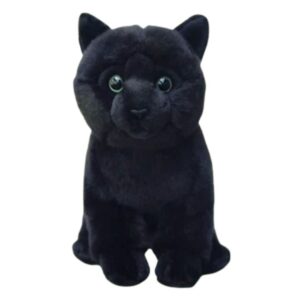 Faithful Friends FBOM03 Bombay Black Cat Sitting Cuddly Plush Soft Toy