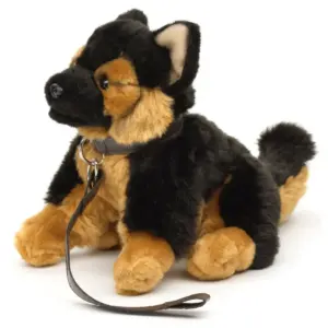 Uni Toys L42226RA2-DS German Shepherd Dog Puppy with Leash 18cm Sitting Soft Toy