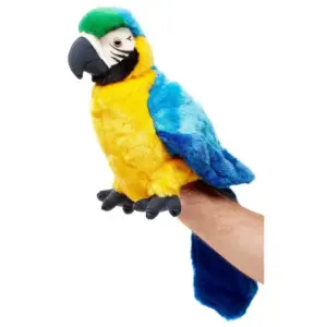 Uni Toys L70017 Parrot Macaw Blue and Yellow Bird Hand Puppet