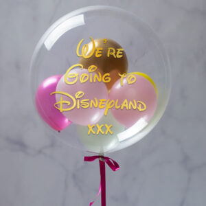 'We're Going To Disneyland' Reveal Disney Princesses Balloon Filled Bubble Balloon