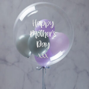 Personalised Lilac Swirl Balloon-Filled Mother's Day Bubble Balloon