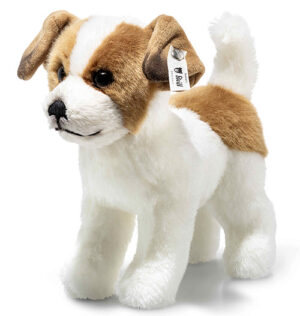 Steiff 076060 Terrie Dog Light Brown and White Plush Standing Soft Toy
